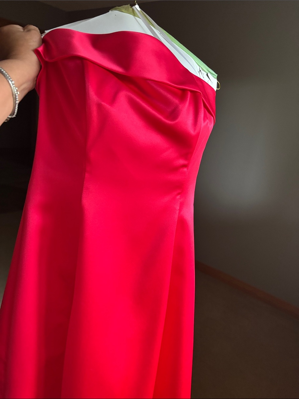 Strapless Hot Pink Prom Dress - Elegant Satin Gown